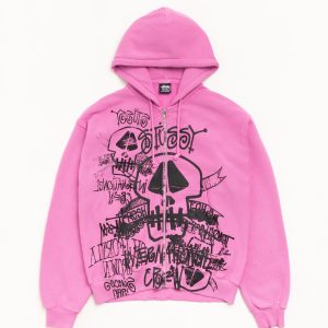 SKULLS ZIP HOODIE PIGMENT DYED